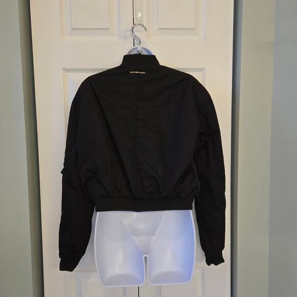 Women's Black Bomber Jacket - Picture 9 of 16